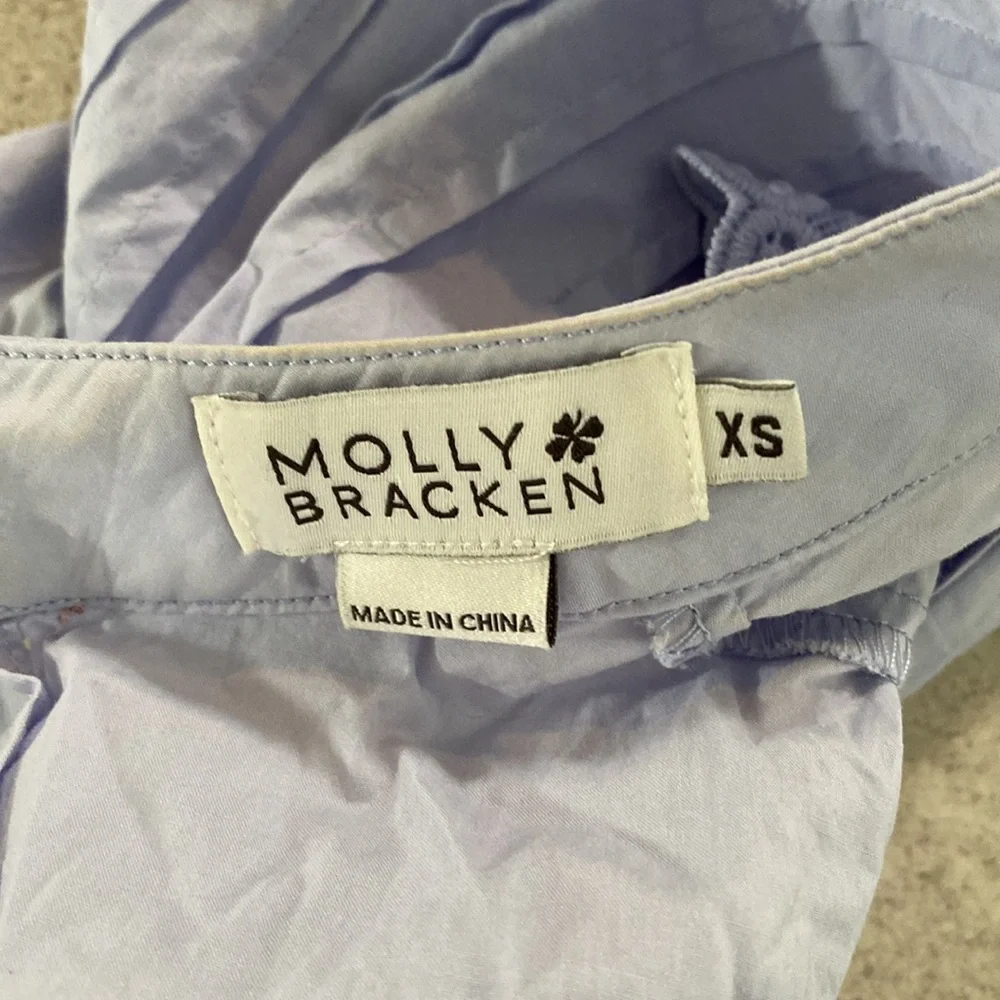 Molly Bracken Lilac Sleeveless Pleated Cotton Dress - Picture 5 of 7